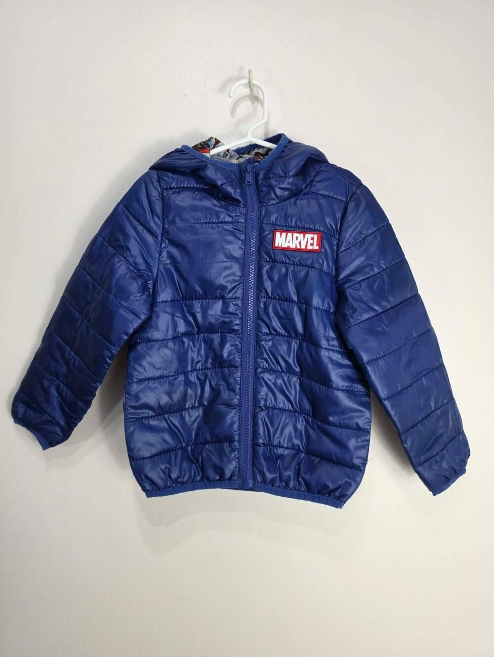 Marvel Kids Navy Puffer Jacket with Hood